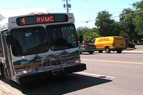 Route 4 bus at Barnett Rd. bus stop